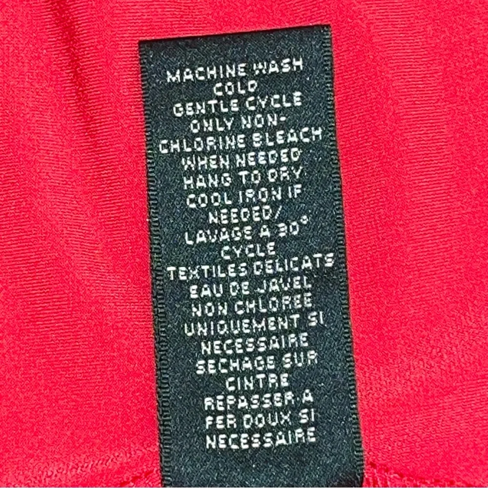 Ralph Lauren Red Sleeveless Faux Wrap Draped Sheath Dress Size 12